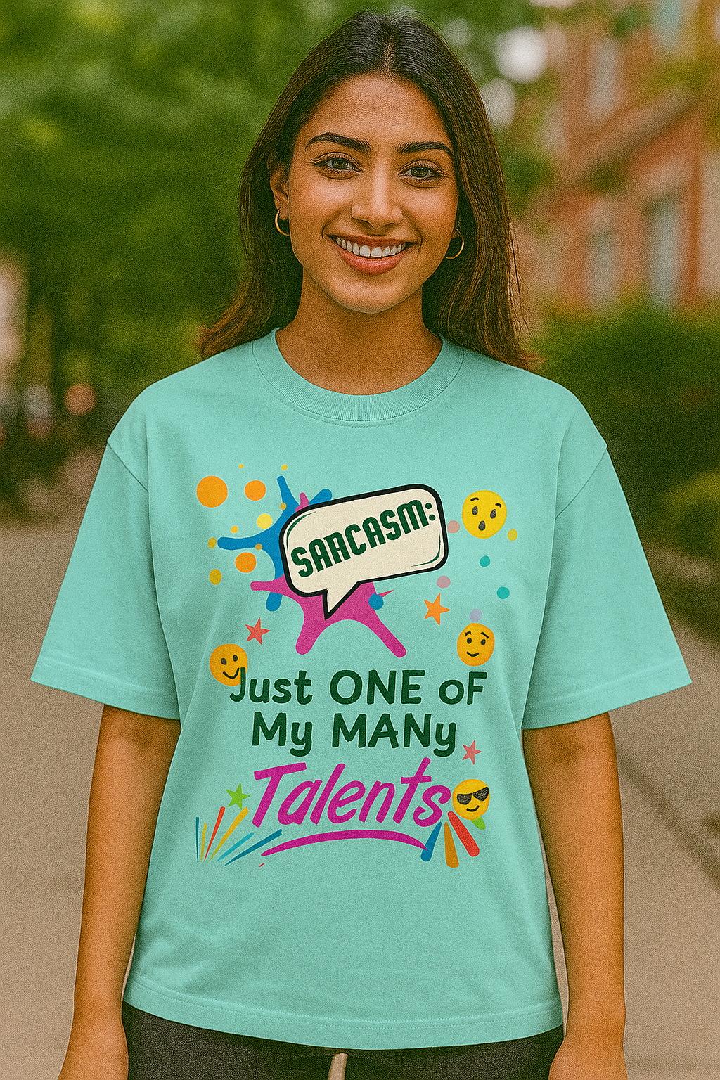 “Talents of Sarcasm” Unisex Oversized Tee