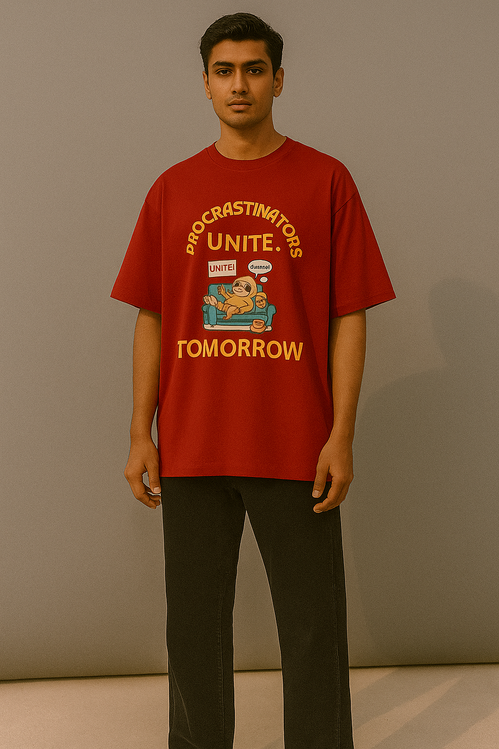 “Pro Mode: Later” Unisex Oversized Tee