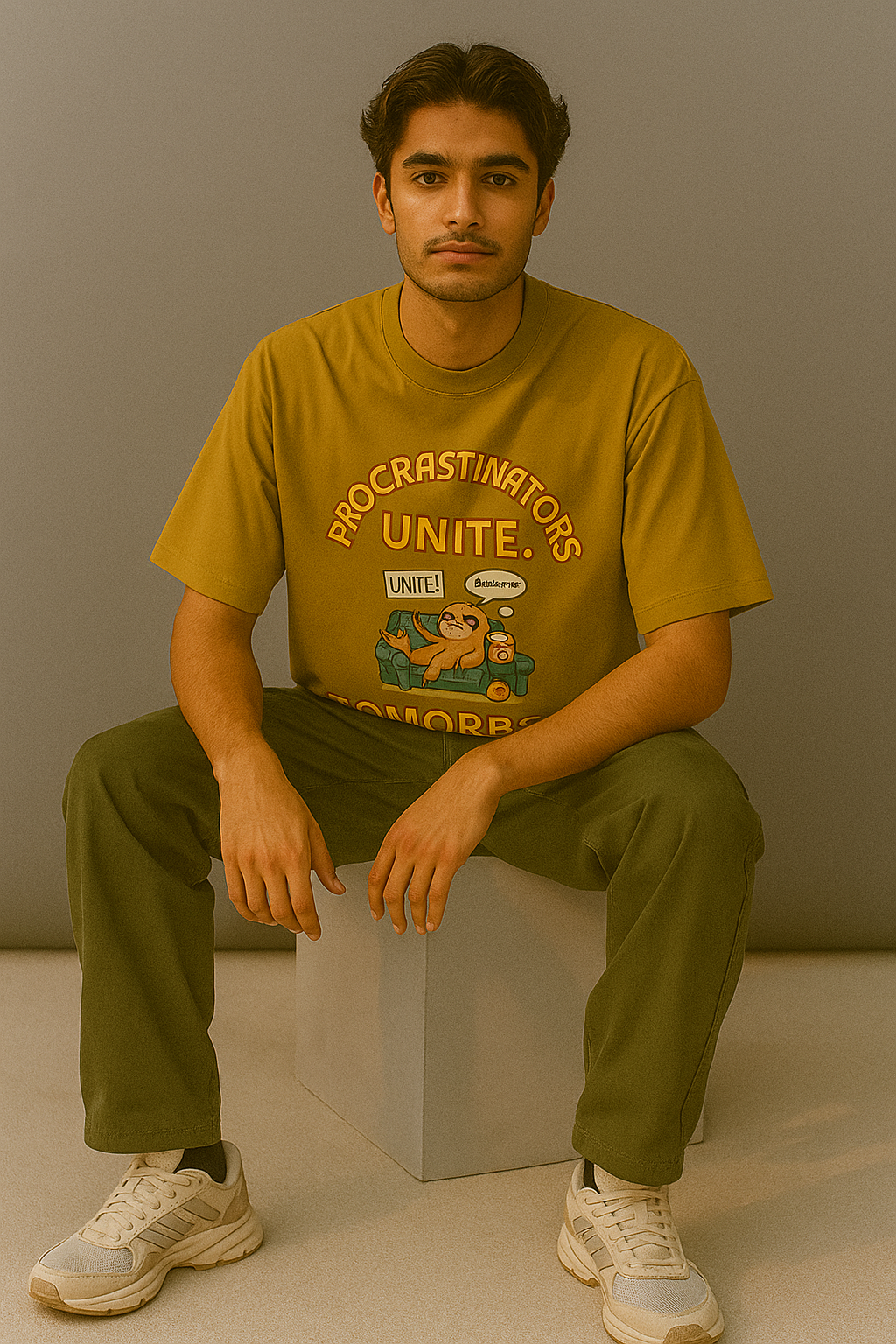 “Pro Mode: Later” Unisex Oversized Tee