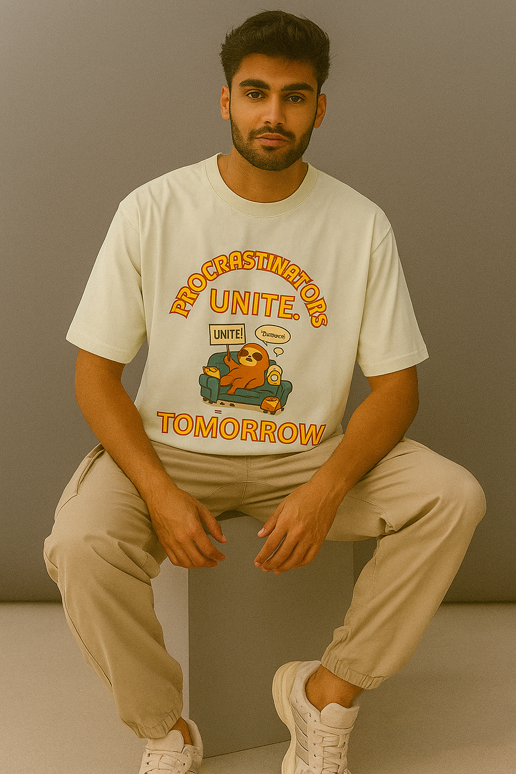 “Pro Mode: Later” Unisex Oversized Tee