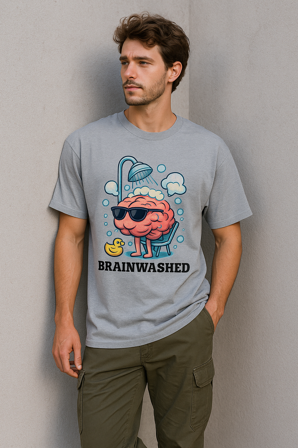 “Brainwashed & Chill” Unisex Oversized Tee