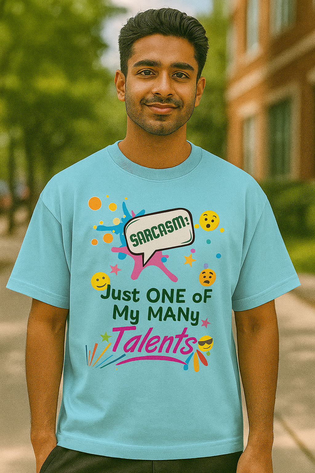 “Talents of Sarcasm” Unisex Oversized Tee