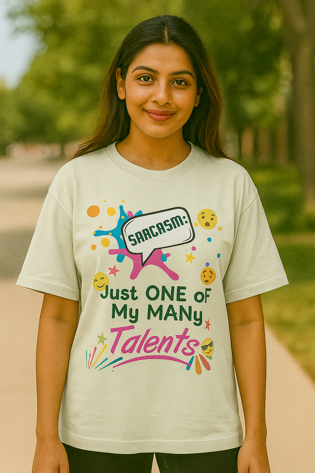 “Talents of Sarcasm” Unisex Oversized Tee
