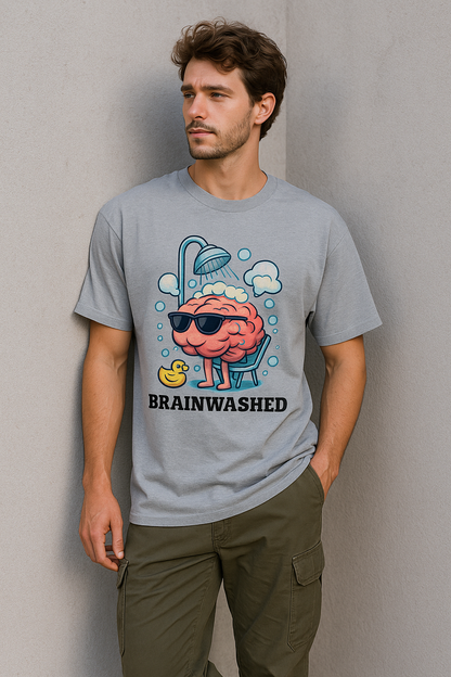 “Brainwashed & Chill” Unisex Oversized Tee